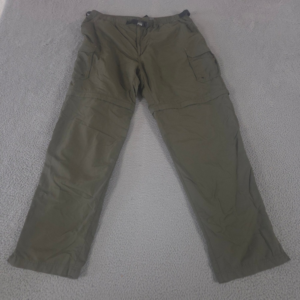 VTG REI Pants Mens XXL Olive Green Convertible Hiking Straight Leg Nylon 00s